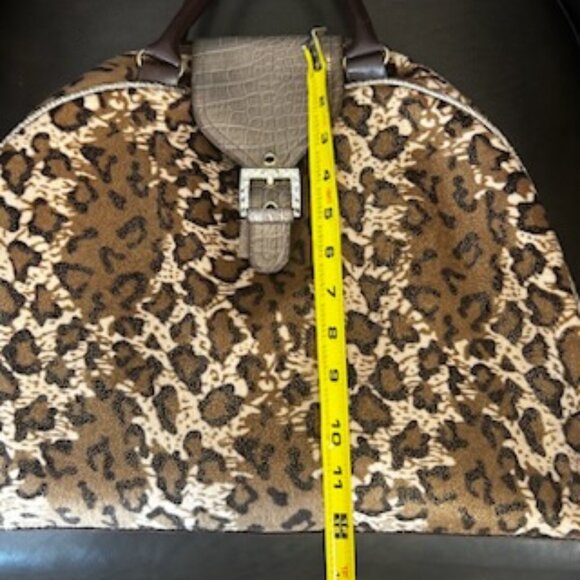 NWOT Large Vintage Y2K Animal Print Satchel Dome Handbag Tote - Picture 6 of 16